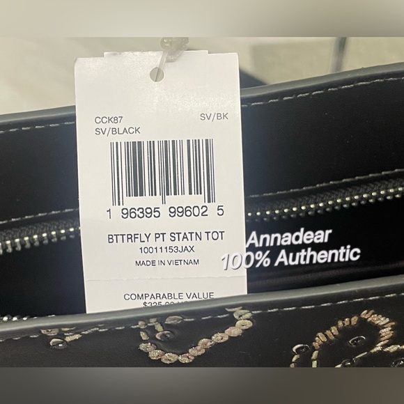 NWT Coach Station Tote Bag With Butterfly Print Silver Black CCK87 in Leather - Picture 15 of 15